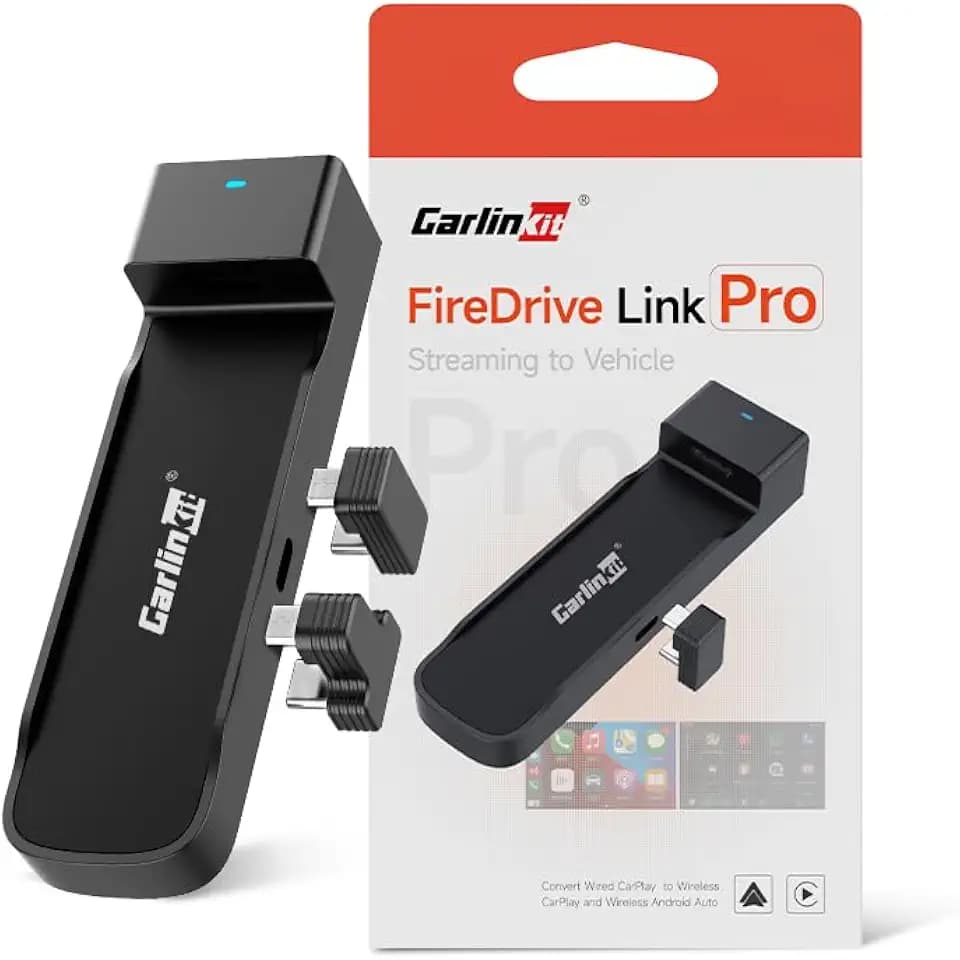 Carlinkit FireDrive Link Pro – TV-Stick-zu-CarPlay-Adapter, wandelt kabelgebundenes CarPlay in HDMI um, unterstützt drahtloses CarPlay und Android Auto, behält die Original-Bedienelemente bei