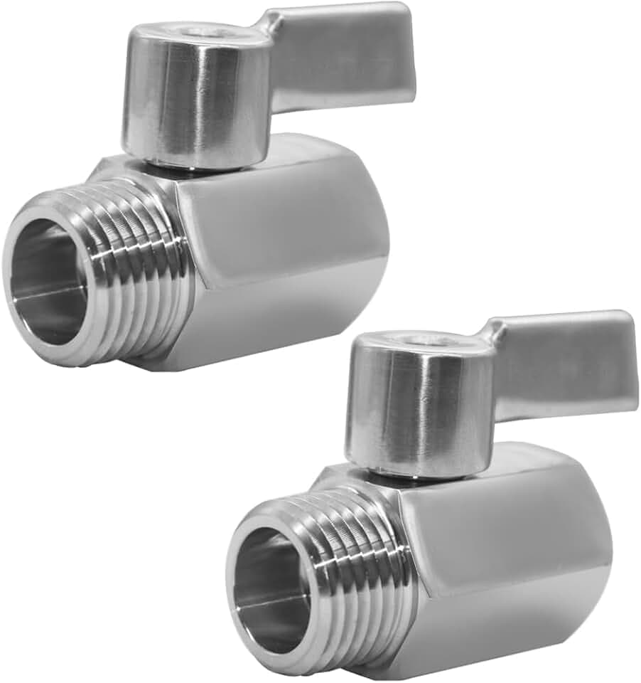 2Pcs Shut Off Valve 3/8" NPT Male x 3/8" NPT Female Ball Valve