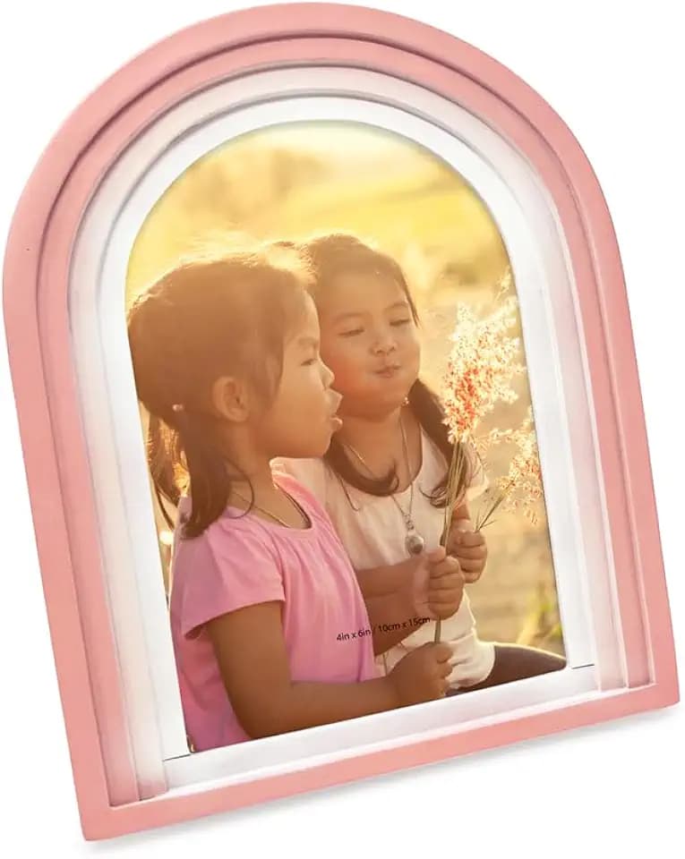 Isaac Jacobs 4x6 Vertical Pink Arc Resin Picture Frame, Gradient Design