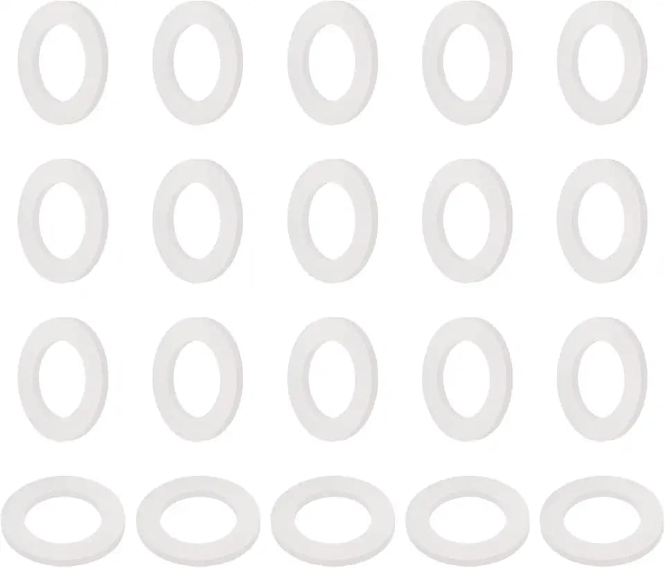 PATIKIL Silicone Flat Washer 24 x 40 x 3mm (ID x OD x Thickness), 20 Pieces Silicone Rubber Spacer Faucet Sealing Gasket for Garden Hose Pipe Plumbing Faucet Washers Replacement, White