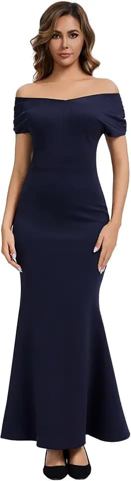 Mermaid Formal Sleeveless Dress Reversible Off Shoulder Evening Gown
