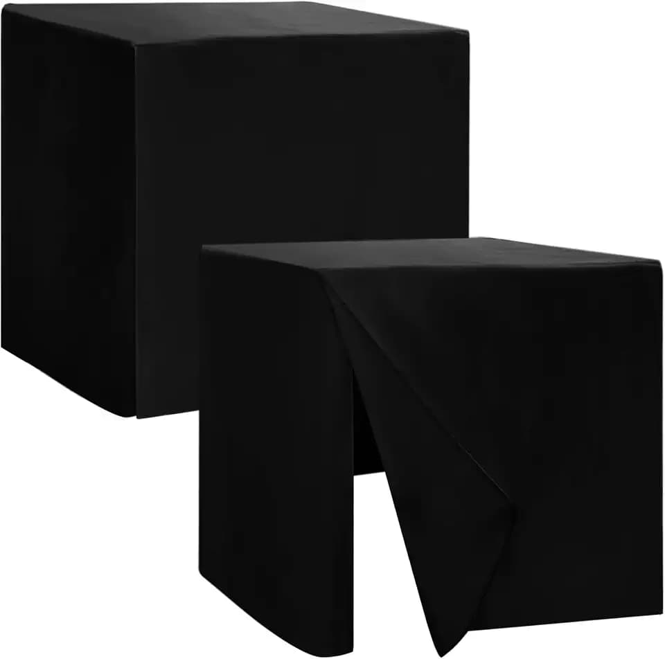 Fitted Black Tablecloths for Square Card Table 2 Pcs 34X34 Inch