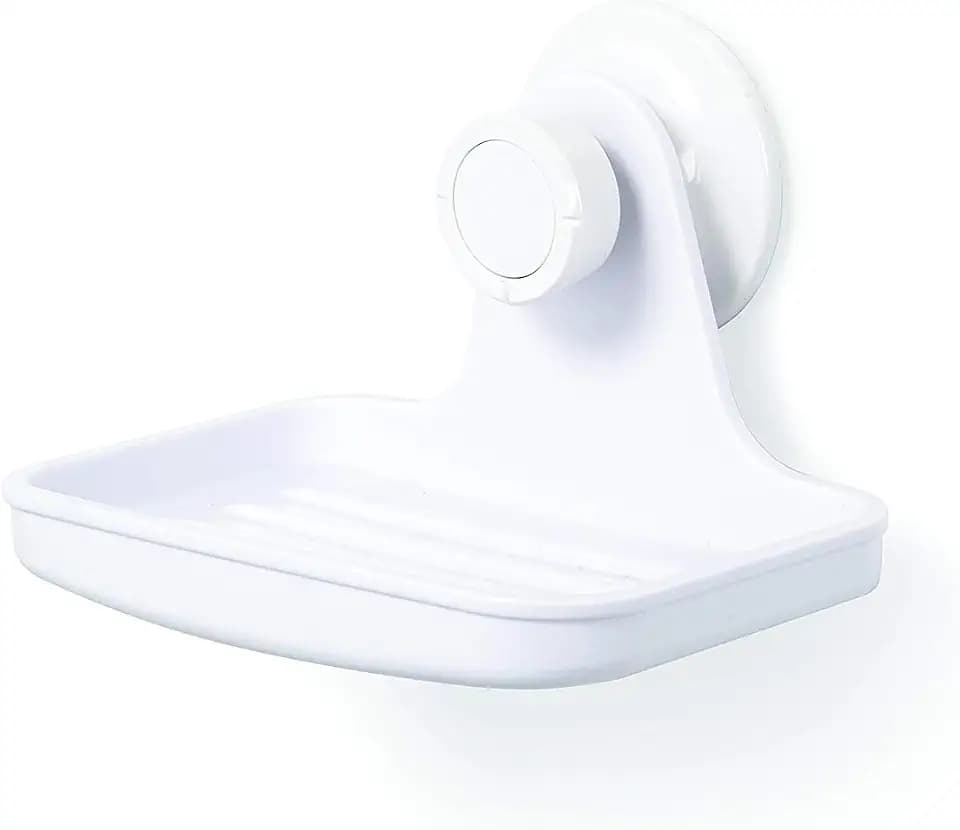 Umbra Flex Soap Dish with Patented Gel-Lock Technology Suction Cup, White