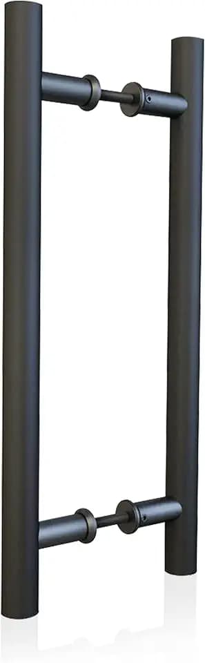 JUBEST 16" Push Pull Door Handle, Double Sided H Shape Sliding Doors Handle, Heavy Duty Swing Door Handles, Flat Black