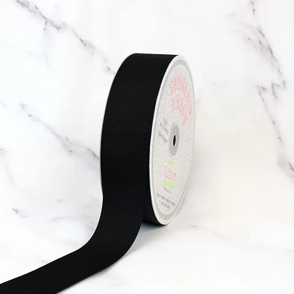 Creative Ideas Solid Grosgrain Ribbon, 1-1/2-Inch by 50-Yard, Black
