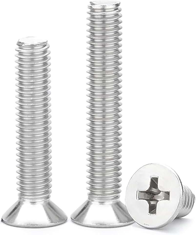 5/16-18 x 4'' (10 Pack) Flat Head Machine Screw, Phillips Drive, 304 Stainless Steel 18-8, Bright Finish, Fully Machine Thread
