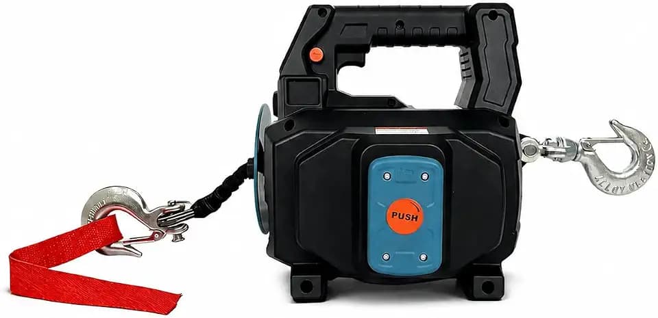 Comdazy 1000LB Battery-Powered Winch with 40FT Synthetic Rope, Compatible with Makita 18V Batteries (4.0Ah+), Portable Wireless Remote Control Winch for Lifting & Pulling(Without Battery,Strap)