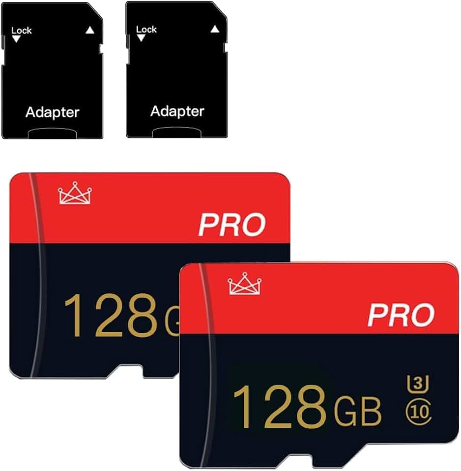 128GB Micro Memory Card Class 10 Memory Cards with Adapter Class 10 High Speed Mini SD Card for Smartphones/Camera/Tablet 2-Pack