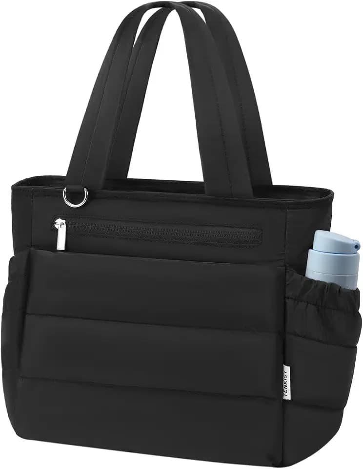 TENKIST Insulated Lunch Box Women Lightweight Cooler Tote Bag 20 Cans Black