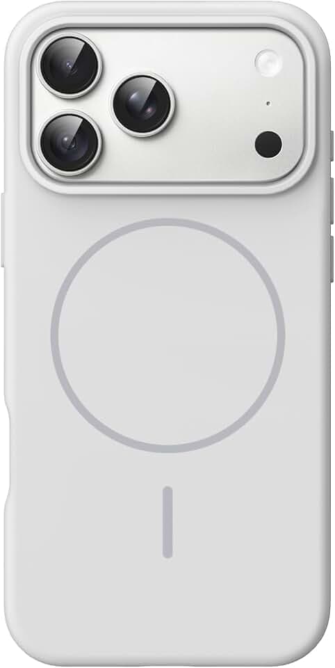 JETech Magnetische Silikon Hülle für iPhone 18 Pro, Hellgrau