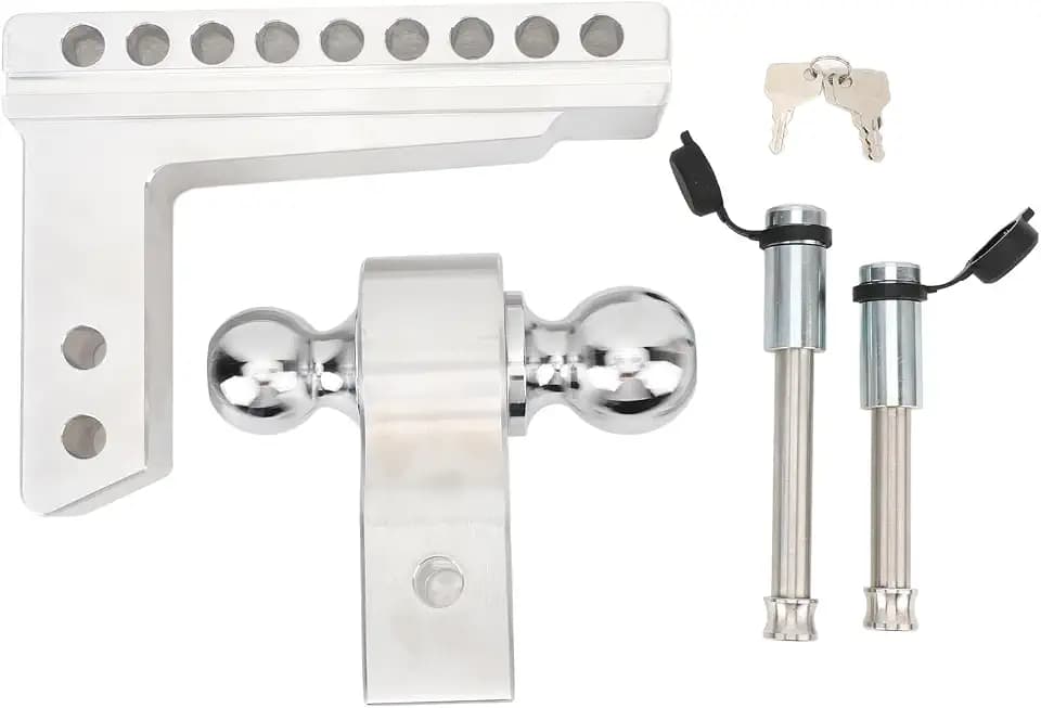 Ejoyous Verstellbare Aluminium Anhängerkupplung, Passend für 2 Zoll Empfänger, 12500 lbs Tragfähigkeit, Universal für LKW, Traktor, UTV, Bus, LKW-Anhänger