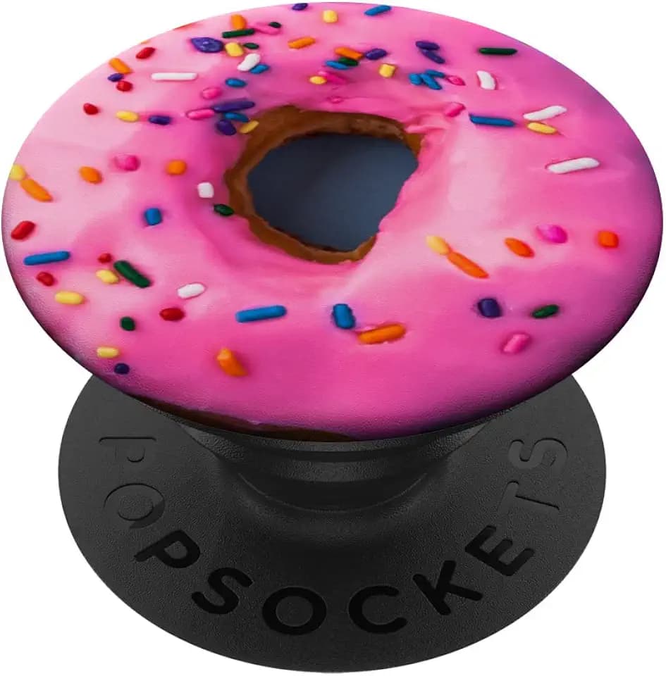 PopSockets Pink Donut PopSockets PopGrip: Ausziehbarer Sockel und Griff für Handys/Tablets mit Tauschbarem Top