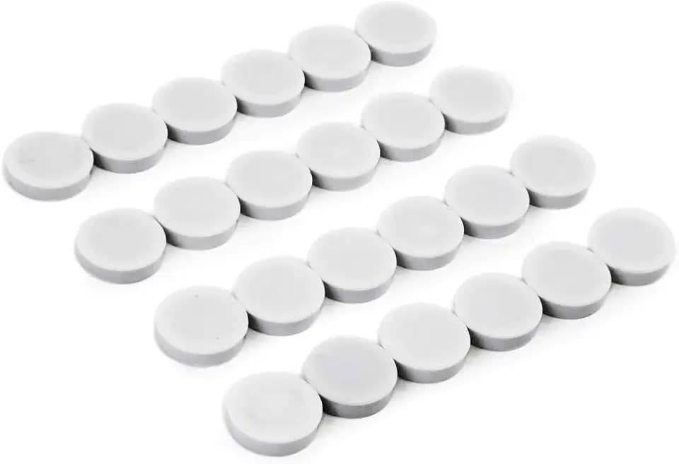 Bullseye Office 24 Round White Fridge Magnets, Button Shaped, Small Colorful Magnetic Discs for Kitchen, Cabinet or Classroom, Perfect Whiteboard Supplies for Teachers (White)