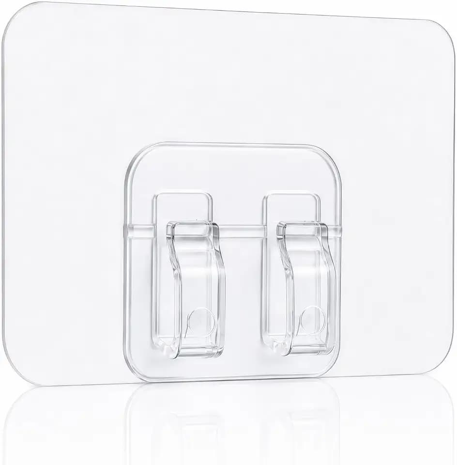 100 Pack Outdoor Light Hooks with Adhesive – Weatherproof & UV-Resistant, No Damage, No Tools Needed, Easy Hanging Clips for Garden, Patio, Balcony, Fairy Lights, Christmas Decorations