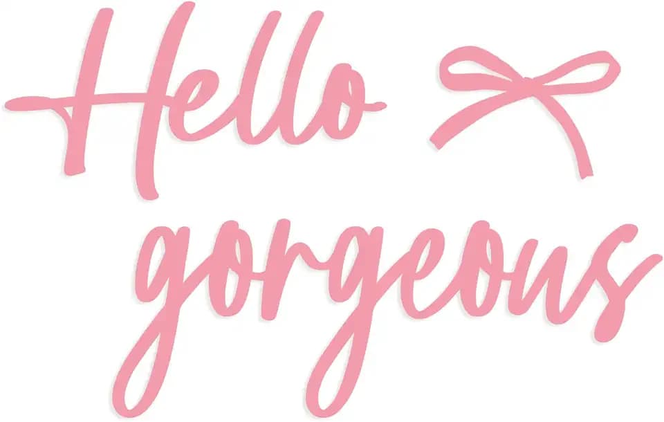 Oubasa Metal Hello Gorgeous Wall Art, Modern Farmhouse Wall Decor, Pink