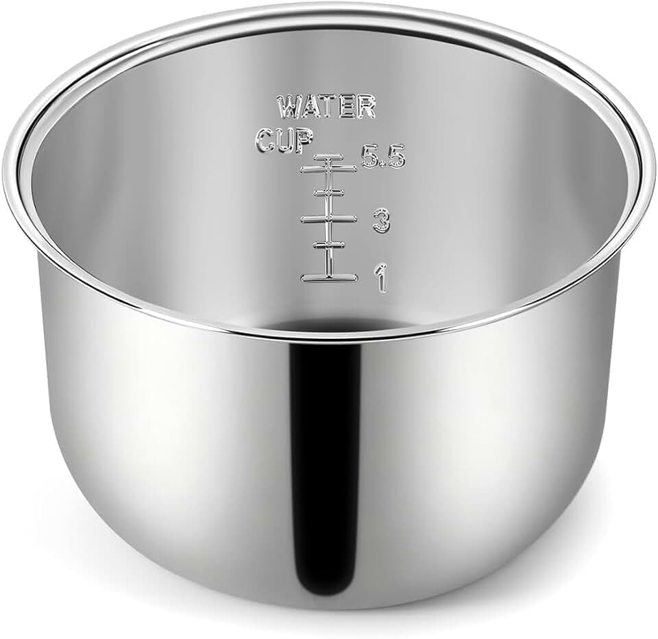 Ingpro Original Stainless Steel Rice Cooker Inner Pot for Most of Tiger/Zojirushi 5.5 Cup Rice Cooker, Original Manufacture Part (5.5 Cup)