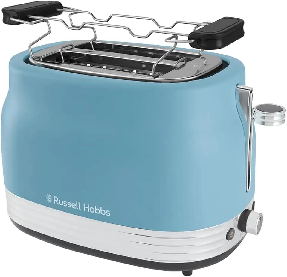 Russell Hobbs Toaster Hanley Retro, Blau, Edelstahl, 2-Scheiben, 900 Watt