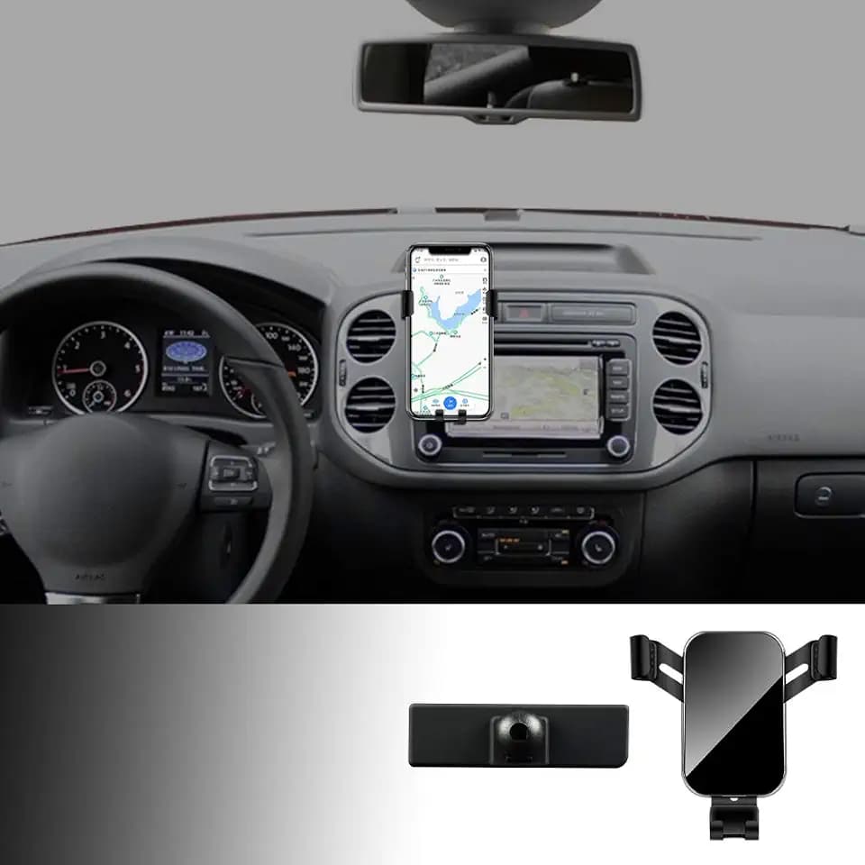 KUNGKIC Auto-Telefonhalterung für Volkswagen VW Tiguan 2012-2016, Einstellbar, Fit für 4-6,2 Zoll Telefon (Schwarz)