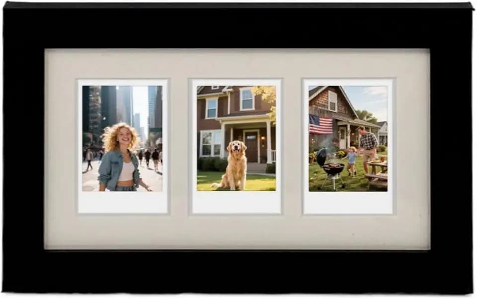 Polaroid Picture Frame Collage Black 2x3.