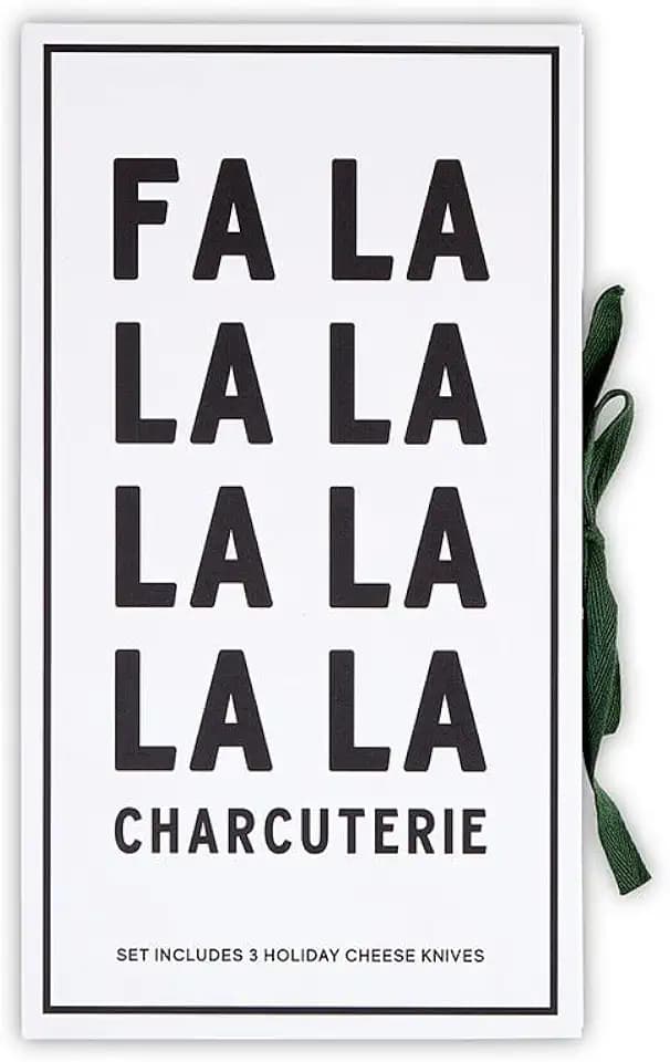 Santa Barbara Design Studio Knives Holiday Collection Cardboard Book Gift Set, 3-Pieces, Fa La La Charcuterie (L7202)