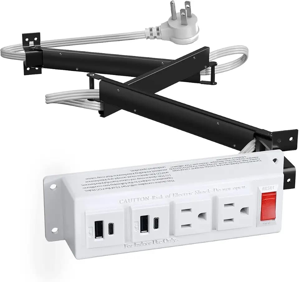 in Drawer Outlet Under Cabinet with PD20W, Cord Management Arm