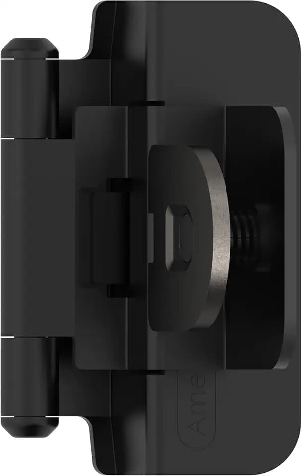 Amerock 1 Pair 3/8" Inset Matte Black Demountable Cabinet Hinge