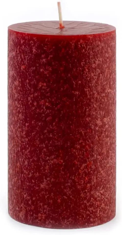 Root Candles Unscented Premium Beeswax Blend Pillar Candle, 4" x 6", Garnet