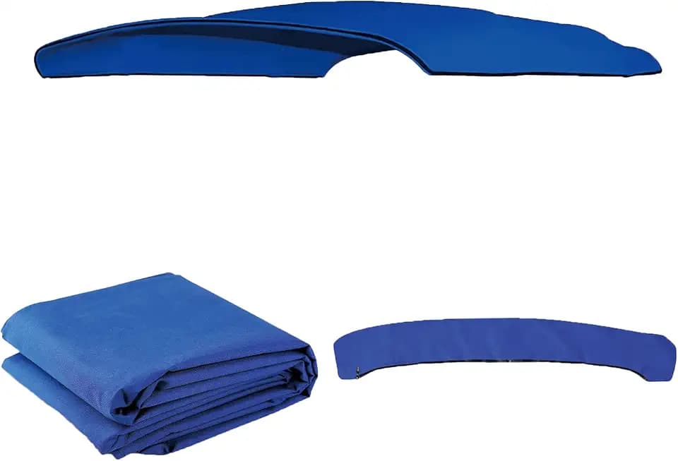 Bimini Top Replacement Canvas Cover,4 Bow Bimini Top Replacement Cover for Boat with Storage Boot,600D Anti-UV Waterproof Bimini Top Canopy Without Frame (Blue, 4 Bow 8'L x 54" H x 85"-90" W)