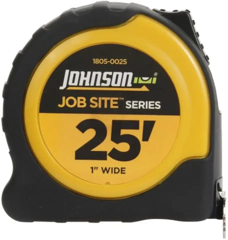 Johnson Level & Tool 1805-0025 Job Site Power Tape, 25', Black/Yellow, 1 Tape