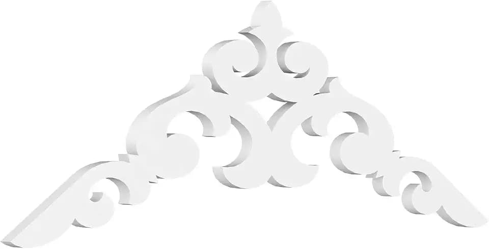 Ekena Millwork GPP036X006X100KEN Kendall Architectural Grade PVC Gable Pediments, 36"W x 6"H x 1"P (4/12) Pitch