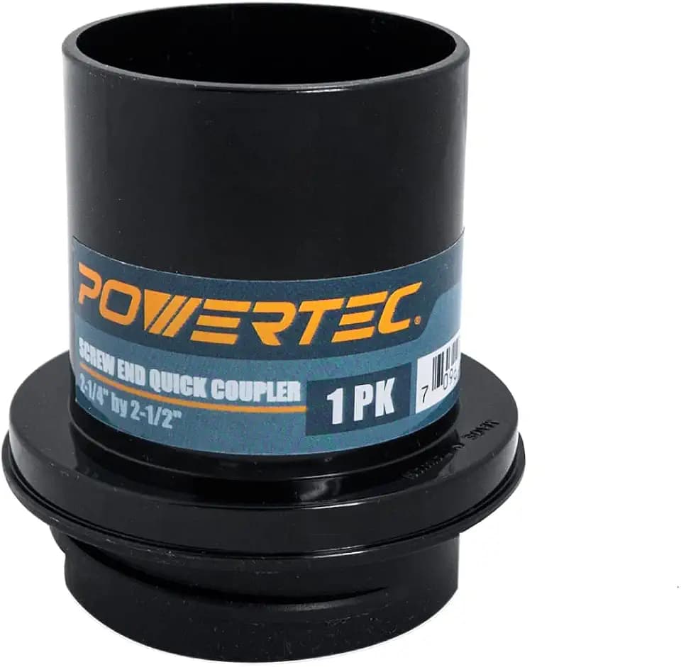 POWERTEC 70191 Screw End Quick Coupler for 2-1/2” Hose – Left-Hand Threaded Adapter, 2-1/4 x 2-1/2"