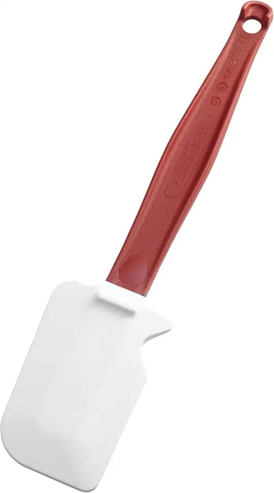 Rubbermaid Commercial Products High Heat Resistant Silicone Heavy Duty Spatula/Food Scraper 9.5-Inch 500°F Heat Resistant Red Handle for Baking/Cooking/Mixing Commercial Dishwasher Safe