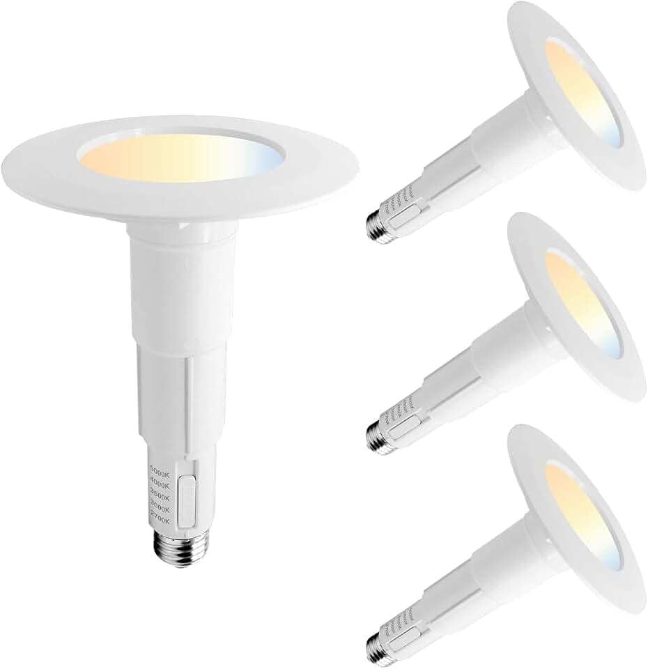 Jolux 4" 5CCT Adjustable LED Can Light Retrofit Recesssed Lighting,4 Pack