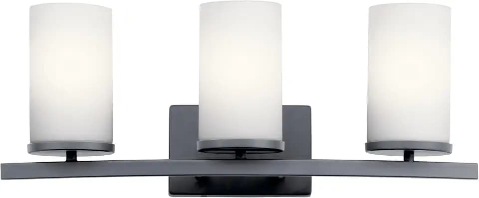 Kichler Crosby 3-Light Bathroom Vanity Light, Black