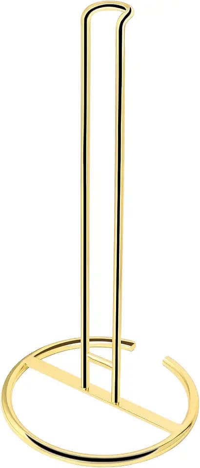 NearMoon Paper Towel Holder, Sturdy Paper Towel Stand Dispenser-All Metal, Standard or Jumbo-Sized for Kitchen Countertop, Farmhouse, Living Room (1 Pack, Gold)