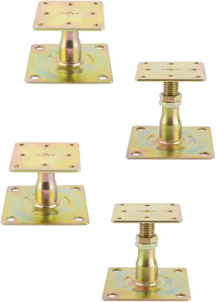 4 Pack Adjustable Floor Jack,Mini Screw Jack,Post Floor Joist Jacks,Adjustable Deck Support,Floor Jack Post,Deck Foundation,for Leveling Joist,Floor,Galvanized,2"-3" Range of Adjustment