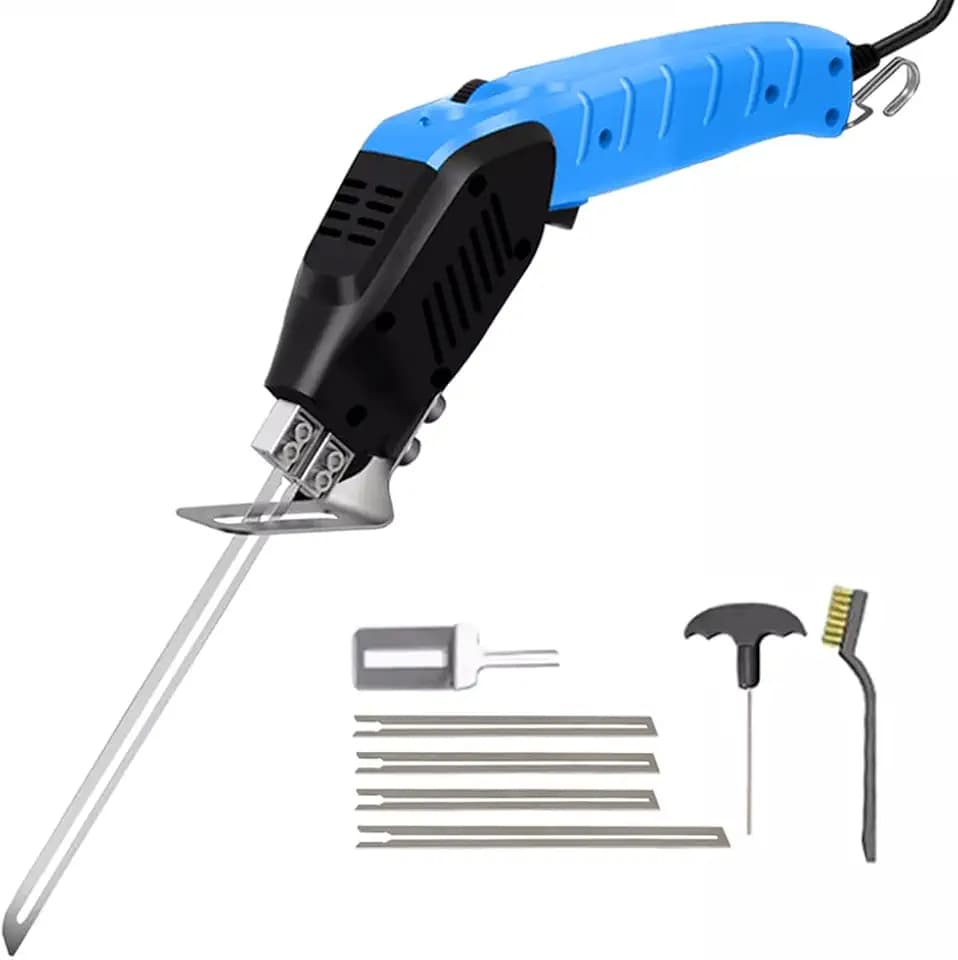 Electric Foam Cutter Air Cooled Hot Knife Styrofoam Cutting Tool with 4 Blades for EPP, EPS, XPS, EVA, EPE, PU, KT Board, Sponge (Air Cooled Foam Cutter)