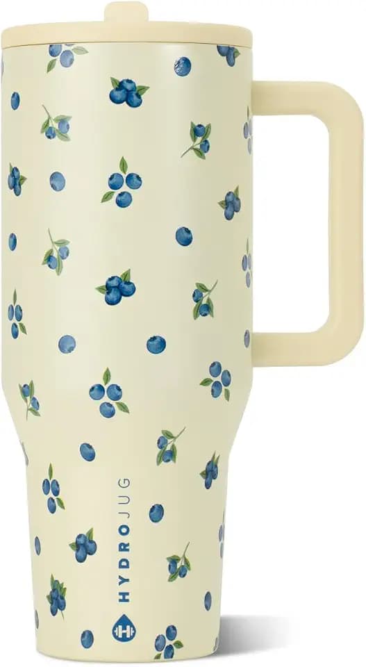 HydroJug Traveler 32oz, Insulated Tumbler with Handle & Straw, Freshly Pick'd
