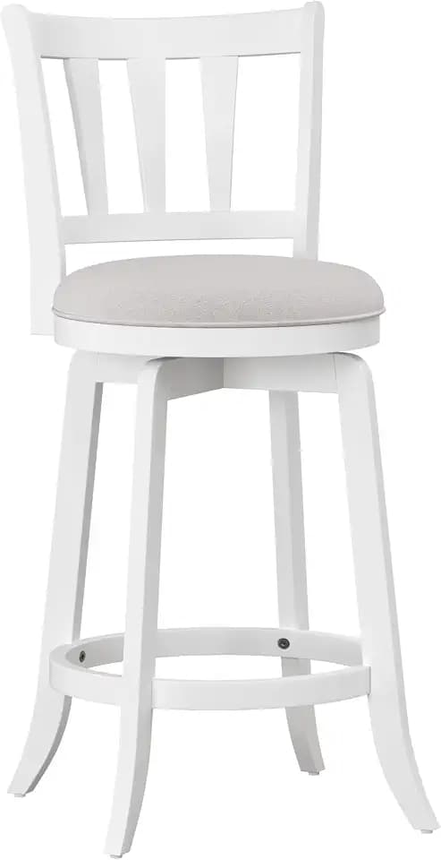 HILLSDALE Presque ISLE Wood Counter Height Swivel Stool White
