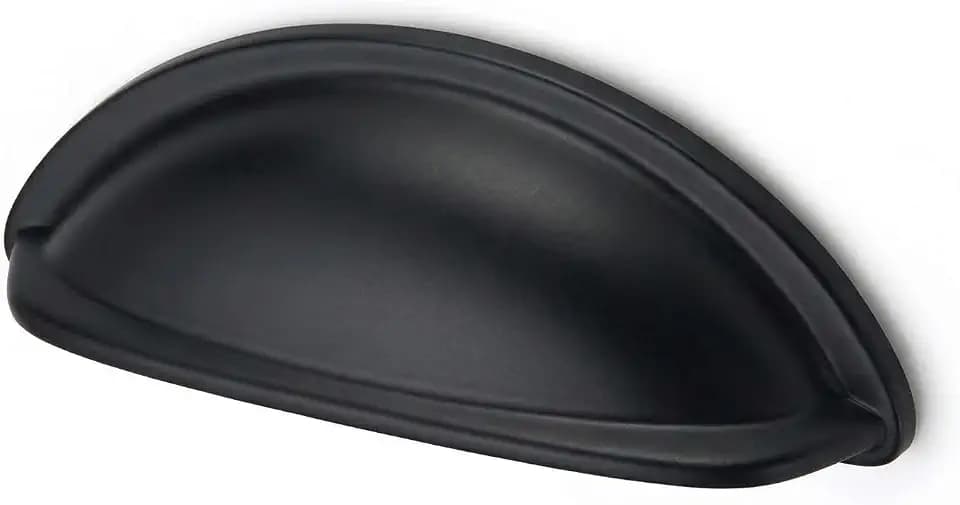 10 Pack 3" Drawer Pulls Matte Black Cabinet Cup Pulls