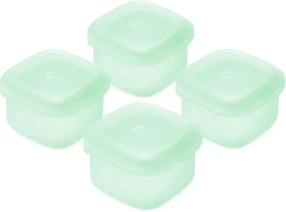 Olababy Silicone Baby Food Storage Containers 4pk, 2oz (Mint)