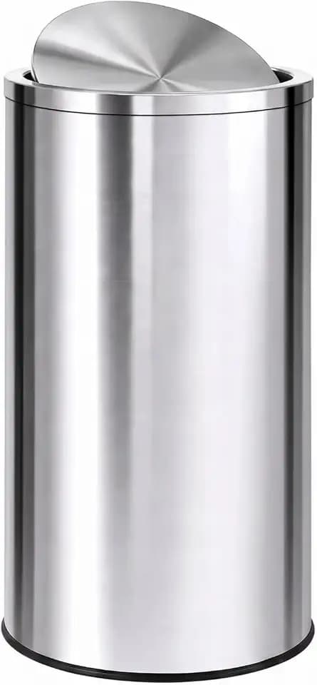 Garvee 13.2 gal Swing Top Trash Can, 50 Liter Stainless Steel Garbage Can