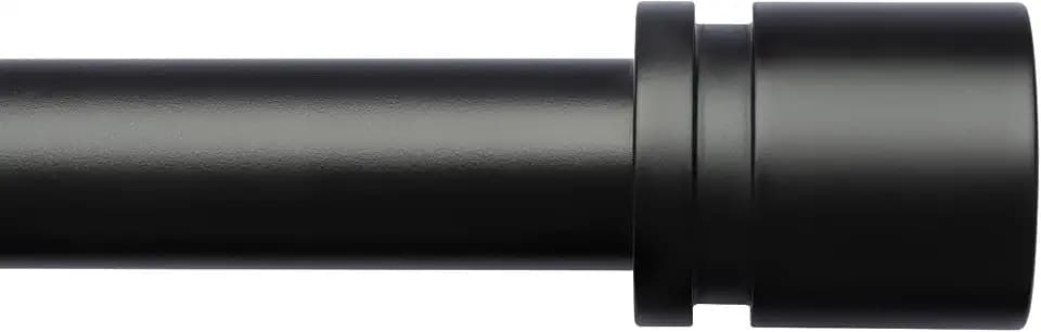 Byondeth Curtain Rods for Windows 16 to 144 Inches Adjustable Length 1 Inch Diameter Window Curtain Rod with Aluminium Finials, Black