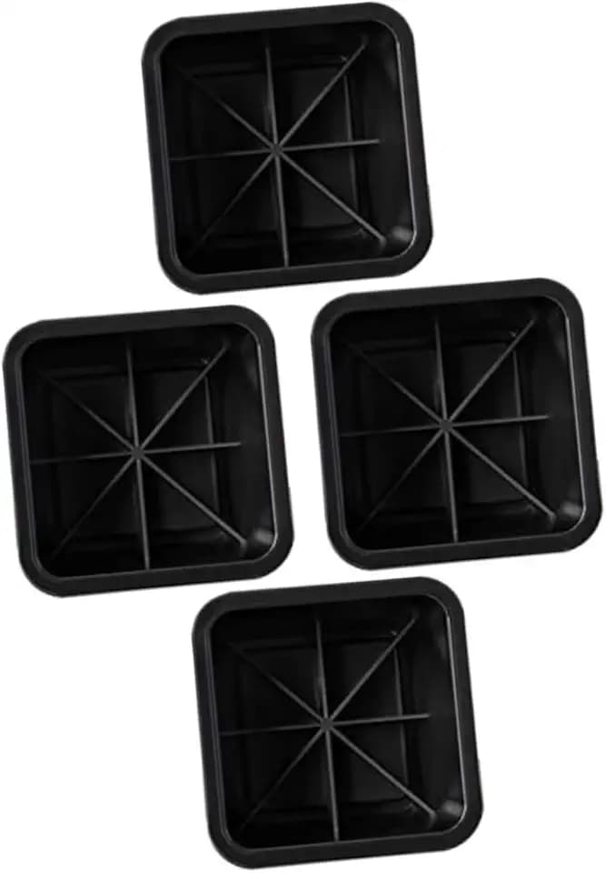 Ciieeo ABS Furniture Lift Pads Bed Risers Black 4pcs Heavy Duty