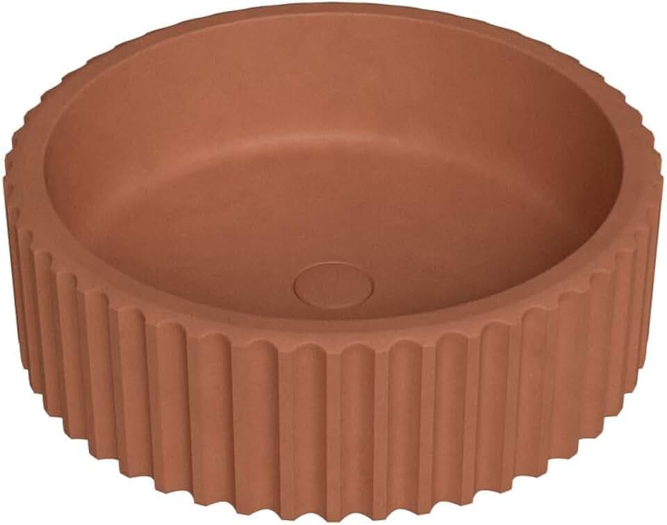 Swiss Madison Lafayette 16" Round Concrete Vessel Sink in Terracotta