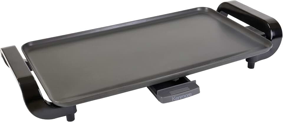 Kenmore Electric Griddle NonStick 1500W Adjustable Temperature 10"x18" Easy to Clean Large Cooking Surface Ideal for Pancakes Grilled Cheese Breakfast and Family Meals