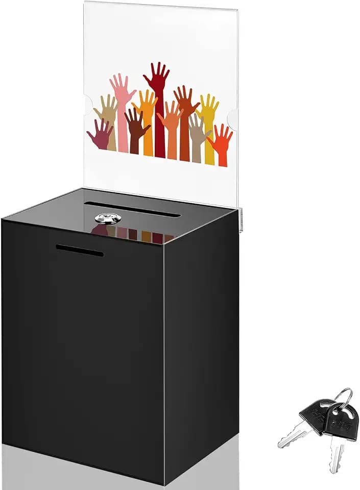 Acrylic Suggestion Box 8.2 x 6.7 x 5 Inch Large Donation Box