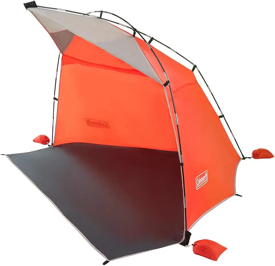 Coleman Skyshade Portable Sun Shelter, Easy Setup with Pre-Attached Poles, Canopy Provides Cover from Sand & Sun, Great for Beach, Park, Tailgating, Camping, Backyard & More