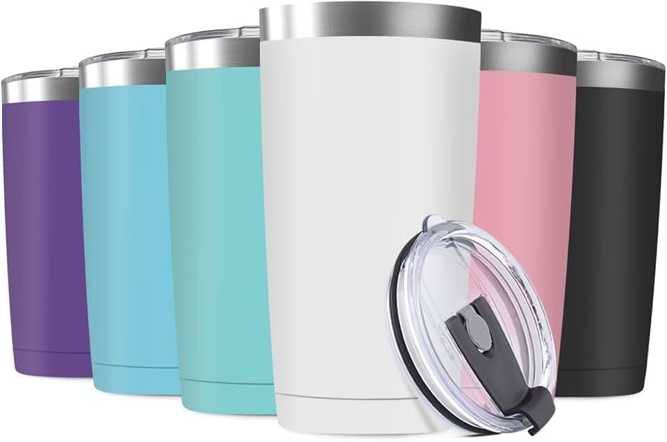 20oz Tumbler Vacuum Insulated Travel Mug with Lids, Stainless Steel Double Wall Thermal Coffe Cup for Home, Office, Outdoor Suitable for Vehicle Cup Holders
