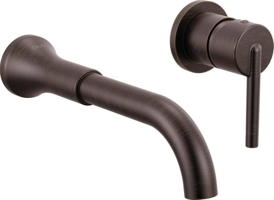 Delta Trinsic Wall Mount Bathroom Faucet 2 Hole, Oil Rubbed Bronze Bathroom Sink Faucet for Vanity, Venetian Bronze T3559LF-RBWL